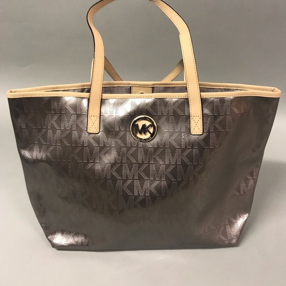 Michael Kors Handbags - Monogrammed Silver Michael Kors Bag